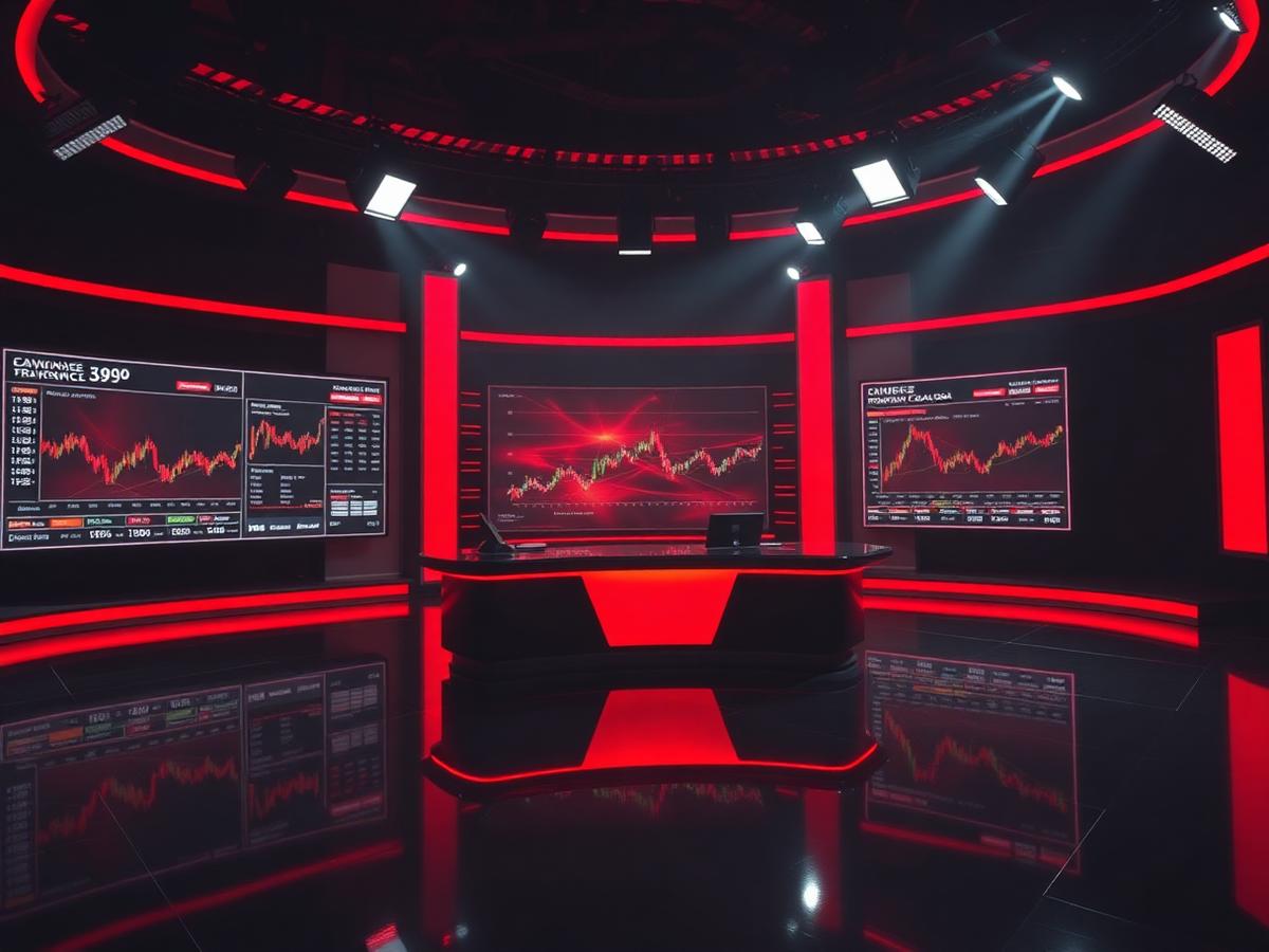 FounderLive Media broadcast studio with live business news desk